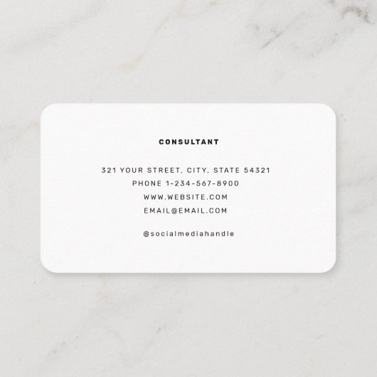 シンプルミニマリスト白黒ソーシャルメディア 名刺 (裏面)