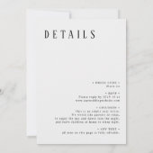 シンプルミニマリスト白黒タイポグラフィズ結婚 招待状 (裏面)
