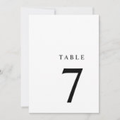 シンプルミニマリスト白黒テーブル番号 サンキューカード (正面)