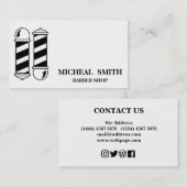 シンプルミニマリスト白黒理容師ショップBusi 名刺 (正面/裏面)