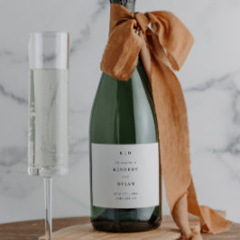 シンプルミニマリスト白黒結婚ズ スパークリングワインラベル