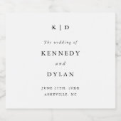 シンプルミニマリスト白黒結婚ズ スパークリングワインラベル (シングルラベル)