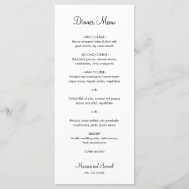 シンプルミニマリスト白黒結婚ズ メニュー