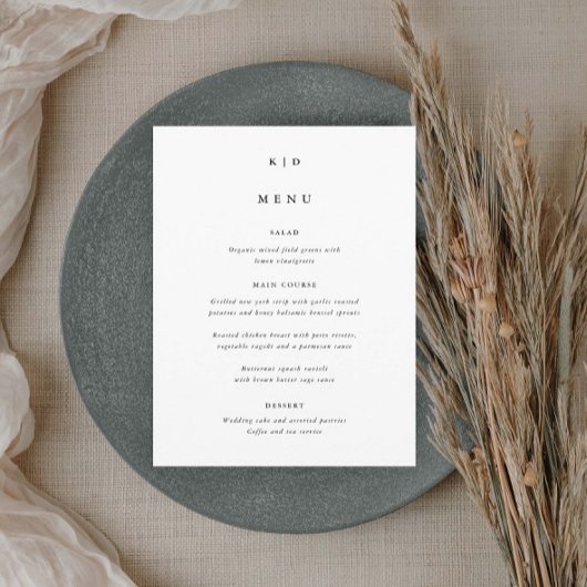 シンプルミニマリスト白黒結婚ズ メニュー