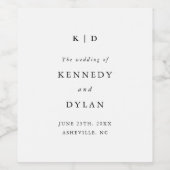 シンプルミニマリスト白黒結婚ズ ワインラベル (シングルラベル)