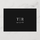 シンプルミニマリスト白黒結婚詳細 エンクロージャーカード (裏面)