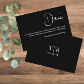 シンプルミニマリスト白黒結婚詳細 エンクロージャーカード