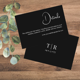 シンプルミニマリスト白黒結婚詳細 エンクロージャーカード