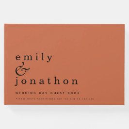 シンプルミニマリスト結婚テラコッタズゲストブック ゲストブック