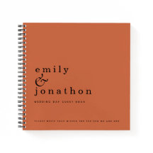 シンプルミニマリスト結婚テラコッタズゲストブック