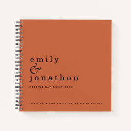 シンプルミニマリスト結婚テラコッタズゲストブック ノートブック