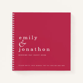シンプルミニマリスト結婚マゼンタズゲストブック ノートブック