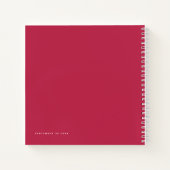 シンプルミニマリスト結婚マゼンタズゲストブック ノートブック (裏面)