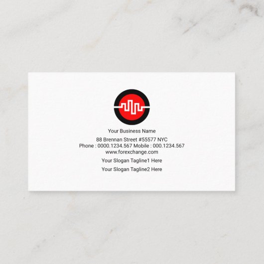 シンプルミニマリスト証券取引所投資 名刺 (裏面)