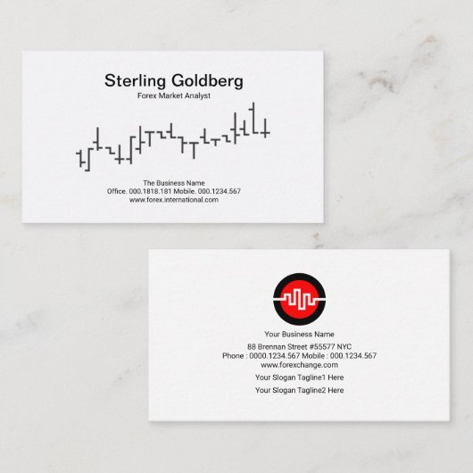 シンプルミニマリスト証券取引所投資 名刺 (正面/裏面)