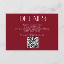 シンプルミニマリスト赤QRコードの結婚ウェブサイト