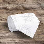 シンプルミニマリスト銀冬スノーフレーク模様 ネクタイ