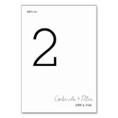 シンプルミニマリスト黒と白モダン結婚の テーブルナンバー (正面)