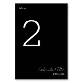 シンプルミニマリスト黒と白モダン結婚の テーブルナンバー (正面)