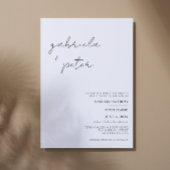 シンプルミニマリスト黒と白モダン結婚の 招待状