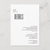 シンプルミニマリスト黒と白結婚の詳細 エンクロージャーカード (正面)
