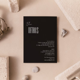 シンプルミニマリスト黒と白結婚の詳細 エンクロージャーカード