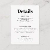 シンプルミニマリスト黒と白結婚の エンクロージャーカード (正面)