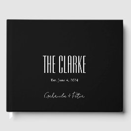 シンプルミニマリスト黒と白結婚の ゲストブック