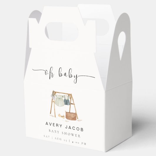 シンプルミニマリストBohoベビーシャワー服 フェイバーボックス (オープン)