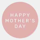 シンプルミニマリストHappy Mother's Dayパッケージラベル ラウンドシール (正面)