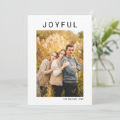 シンプルミニマリストJoyful Holiday Familyフォトカード シーズンカード (スタンド正面)