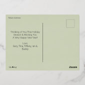 シンプルミニマリストMerry Christmas写真 箔シーズンポストカード (裏面)