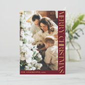 シンプルミニマリストMerry Christmas Family写真 シーズンカード (スタンド正面)