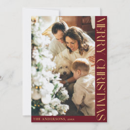 シンプルミニマリストMerry Christmas Family写真 シーズンカード