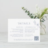 シンプルミニマリストPeriwinkleワイルドフラワー結婚ズ エンクロージャーカード (スタンド正面)