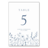 シンプルミニマリストPeriwinkleワイルドフラワー結婚ズ テーブルナンバー (裏面)