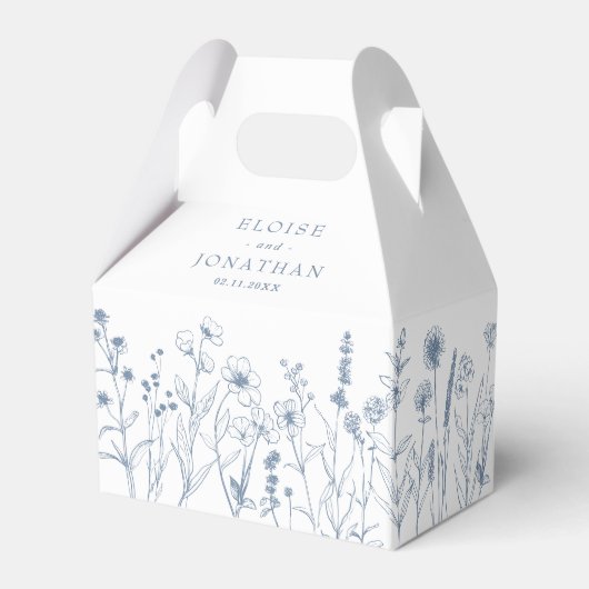 シンプルミニマリストPeriwinkleワイルドフラワー結婚ズ フェイバーボックス (裏面サイド)