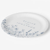 シンプルミニマリストPeriwinkleワイルドフラワー結婚ズ ペーパープレート (アングル)