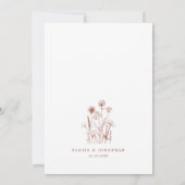 シンプルミニマリストPeriwinkleワイルドフラワー結婚ズ 招待状 (裏面)