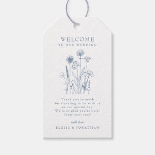 シンプルミニマリストPeriwinkle Wildflower結婚's Gi ギフトタグ