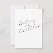 シンプルミニマリストScript Meal Choice結婚's 出欠カード (裏面)