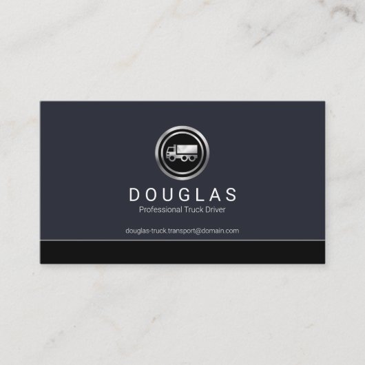 シンプルミニマリス縁どト線トラック運転士 名刺