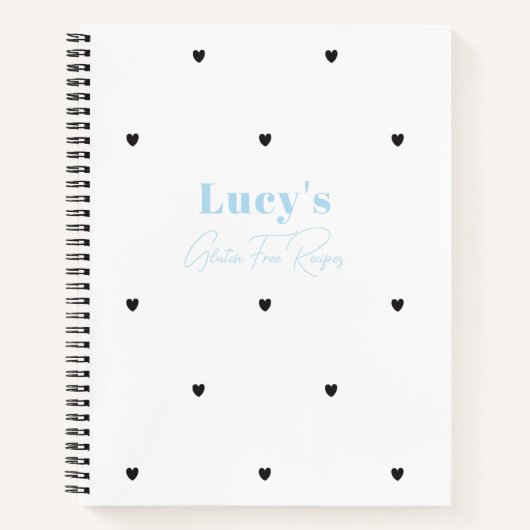 シンプルミニマルかわいらしハート空白のレシピ ノートブック (正面)
