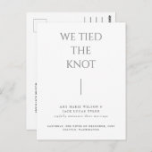 シンプルミニマルでエレガントな結婚式の発表 ポストカード (正面/裏面)