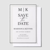 シンプルミニマルとシック |結婚式の日付の保存 ベラム紙招待状 (オフセット)