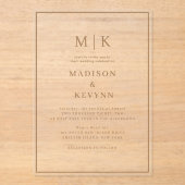 シンプルミニマルとシック | 結婚s アクリル招待状 (正面)