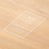 シンプルミニマルとシック | 結婚s アクリル招待状 (レイダウン)
