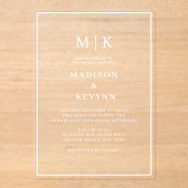 シンプルミニマルとシック | 結婚s アクリル招待状 (正面)