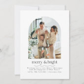 シンプルミニマルなアーチフォトファミリークリスマスカード シーズンカード (正面)