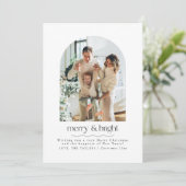シンプルミニマルなアーチフォトファミリークリスマスカード シーズンカード (スタンド正面)